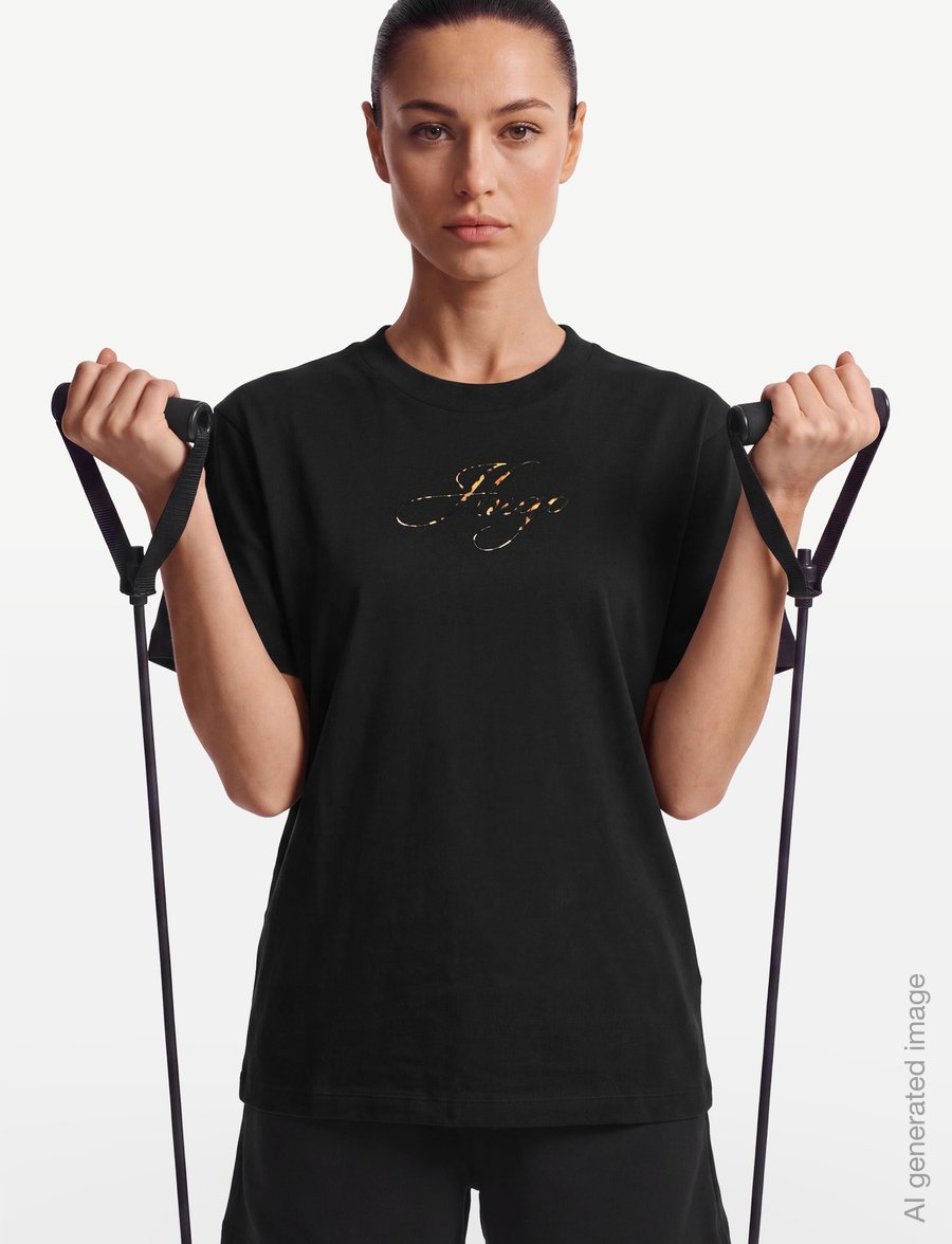 HUGO - Vintage Tee_23 - t-shirts - black - 3
