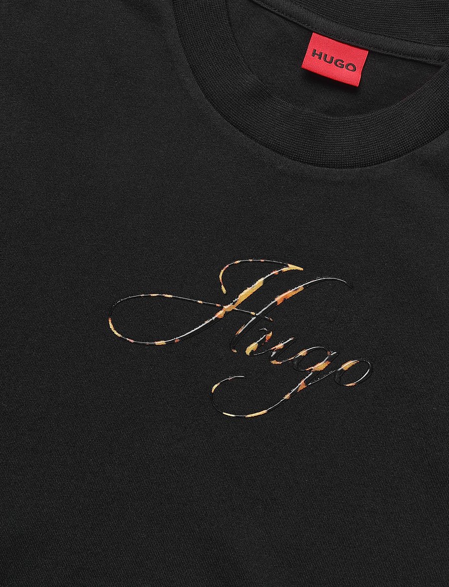 HUGO - Vintage Tee_23 - t-shirts - black - 2