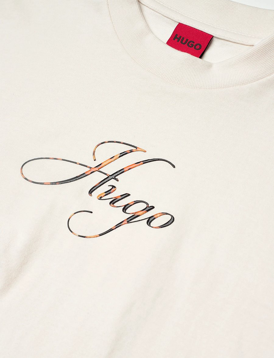 HUGO - Vintage Tee_23 - marškinėliai - natural - 5