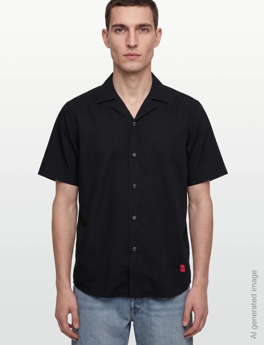 HUGO - Ellino - kurzarmhemden - black - 3