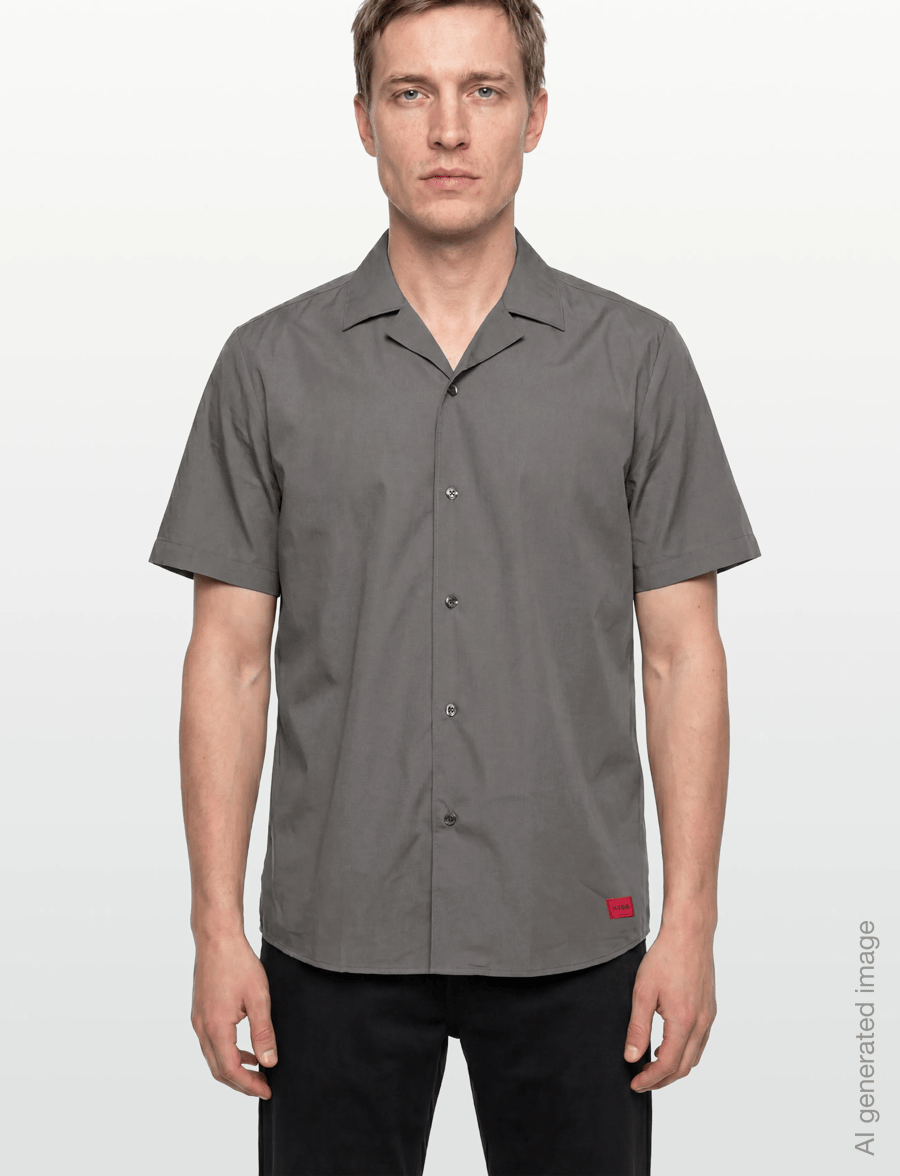HUGO - Ellino - short-sleeved shirts - dark grey - 3