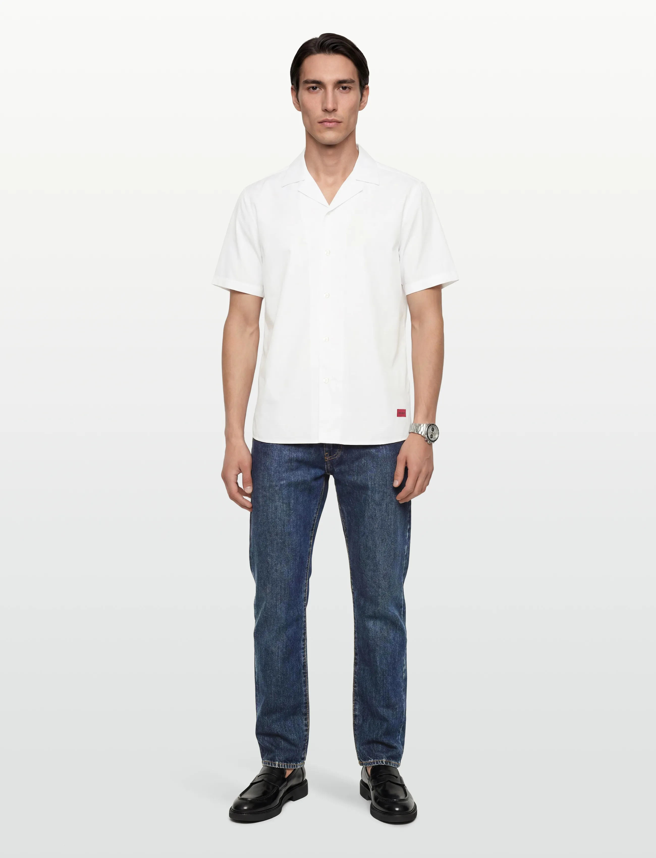 HUGO Ellino - Lühikeste varrukatega särgid - OPEN WHITE / white