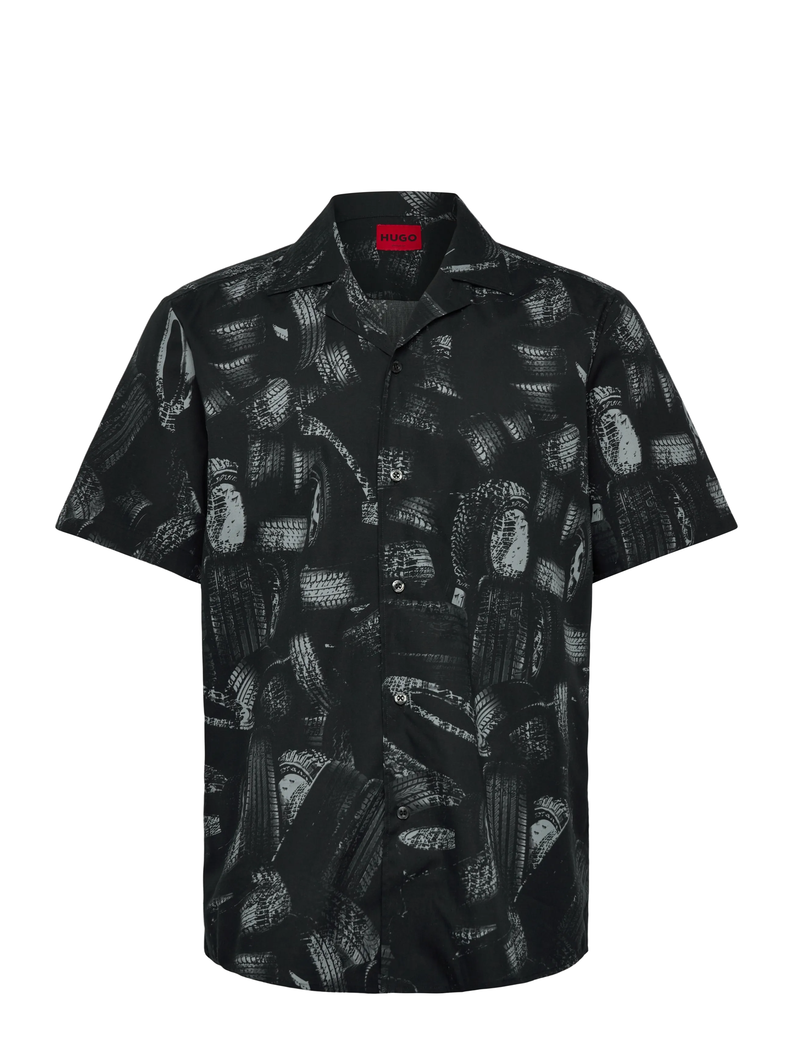 HUGO Ellino - Kurzarmhemden - BLACK / black