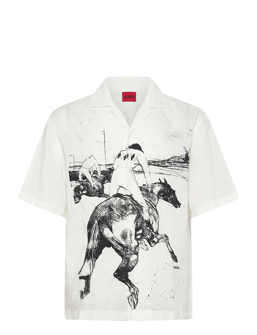 HUGO - Espino - short-sleeved shirts - natural - 1