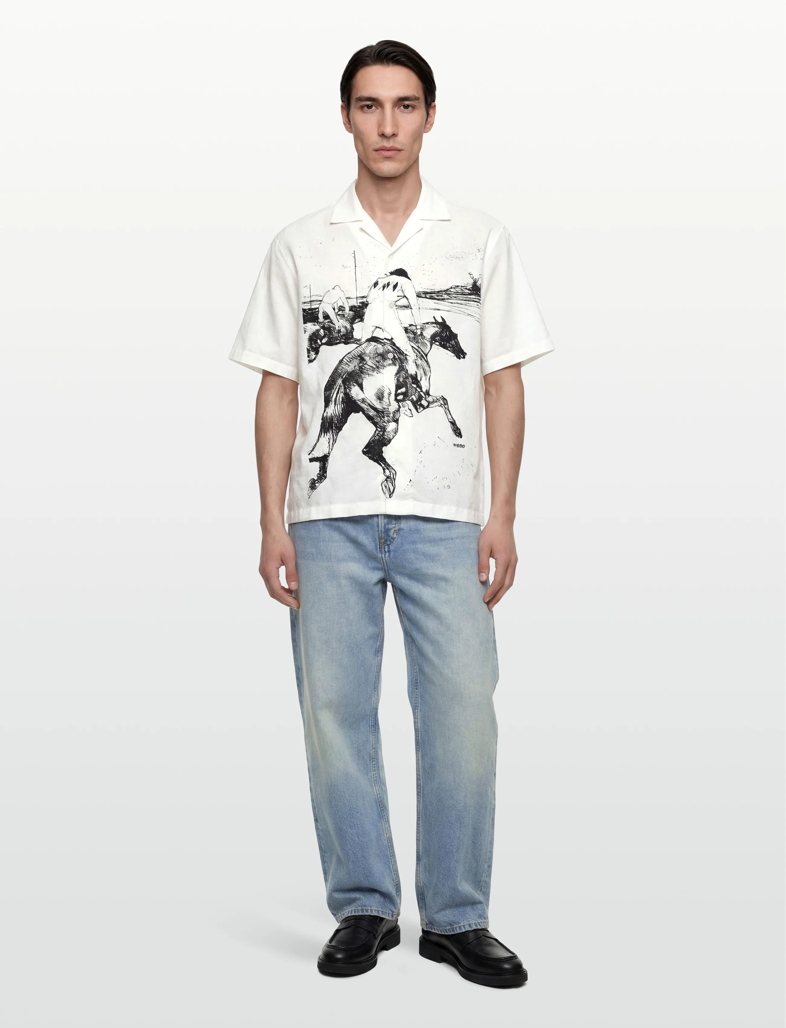 HUGO Espino, M, Shirts, Creme - Short-sleeved Männerswear