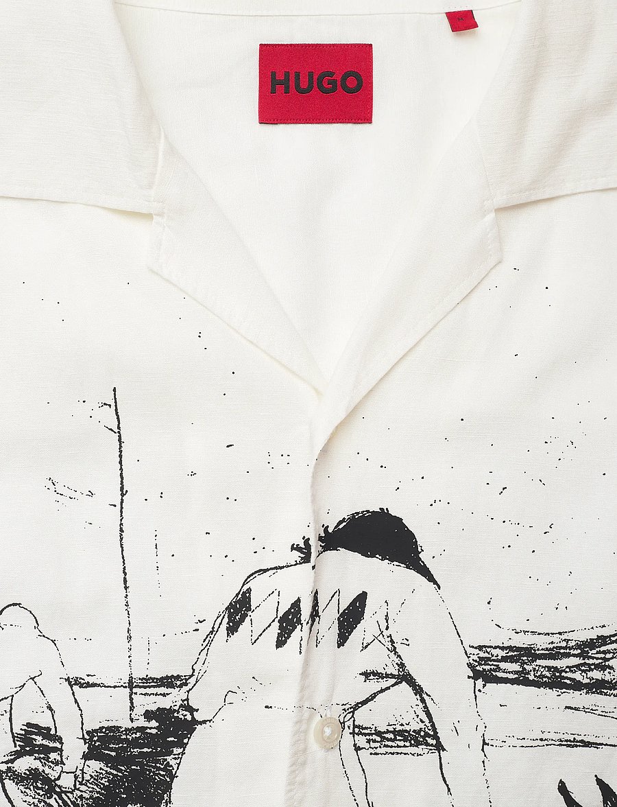 HUGO - Espino - short-sleeved shirts - natural - 5