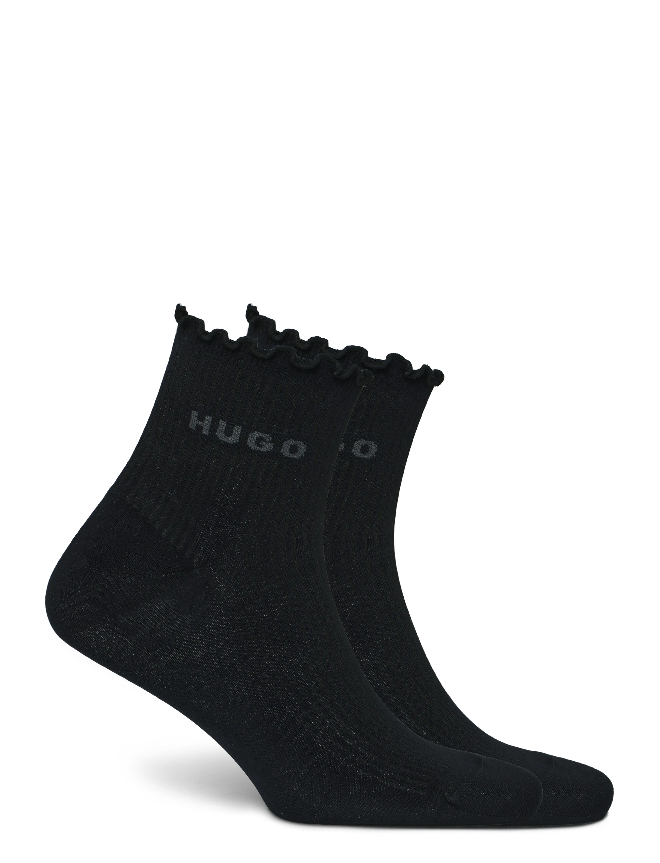 HUGO - 2P SH LETTUCE CC W - lühikese säärega sokid - black - 1