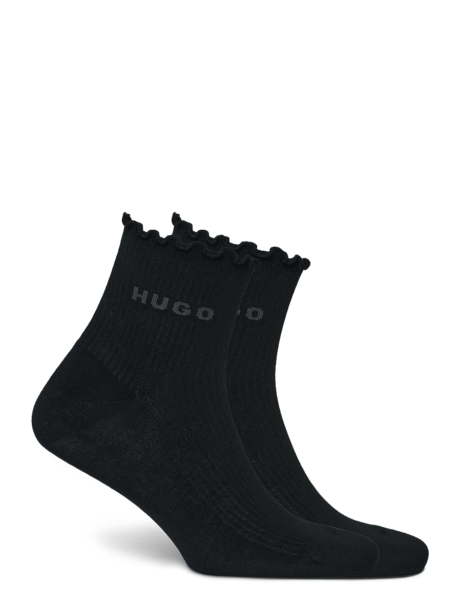 HUGO - 2P SH LETTUCE CC W - lühikese säärega sokid - black - 1