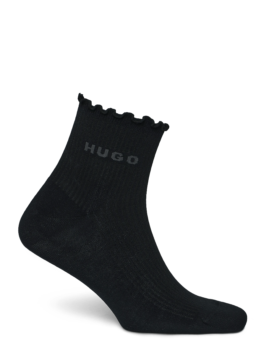 HUGO - 2P SH LETTUCE CC W - lühikese säärega sokid - black - 2