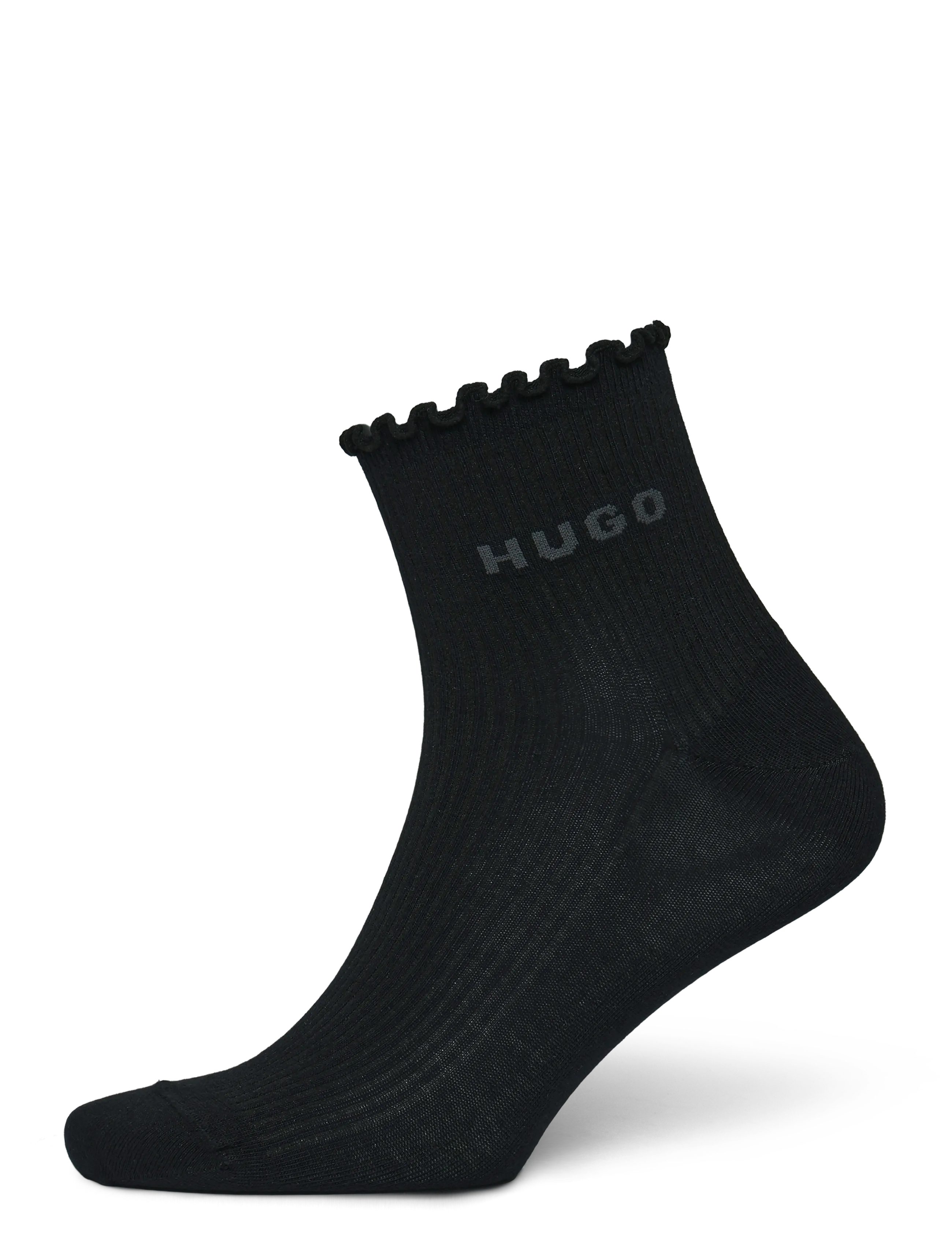 HUGO - 2P SH LETTUCE CC W - lühikese säärega sokid - black - 3
