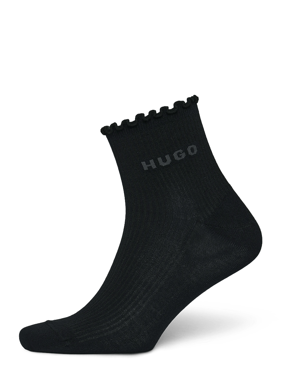 HUGO - 2P SH LETTUCE CC W - lühikese säärega sokid - black - 3