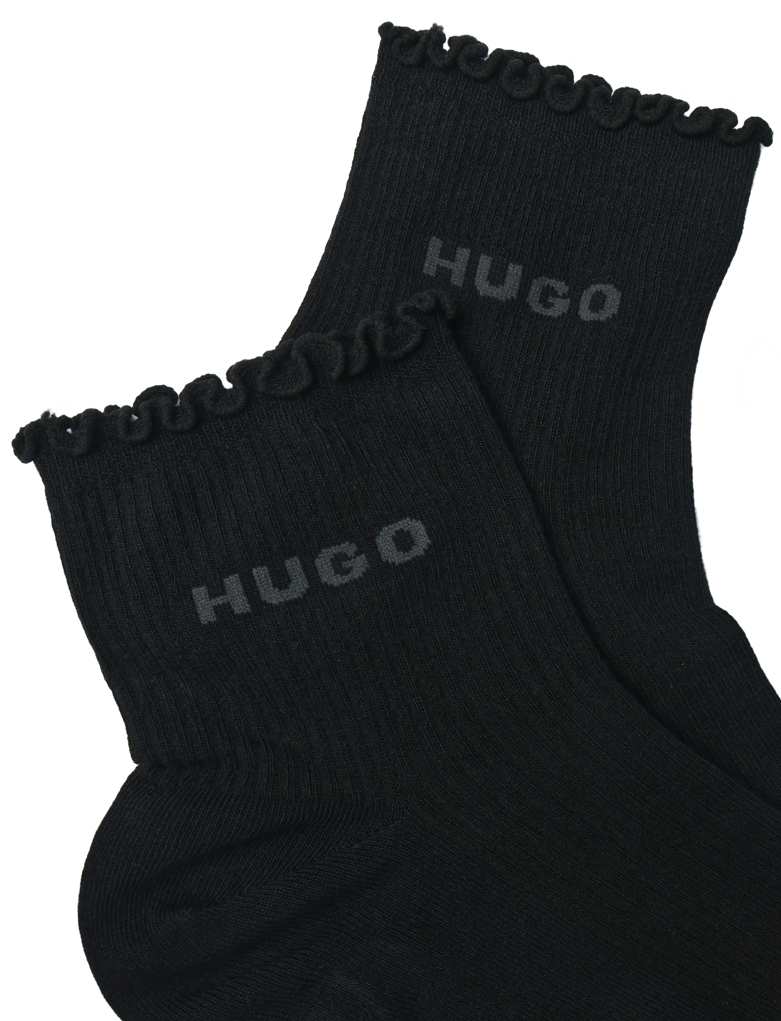 HUGO - 2P SH LETTUCE CC W - lühikese säärega sokid - black - 4