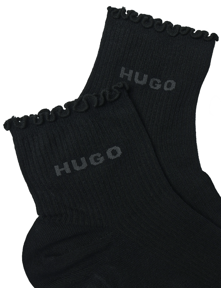 HUGO - 2P SH LETTUCE CC W - lühikese säärega sokid - black - 4