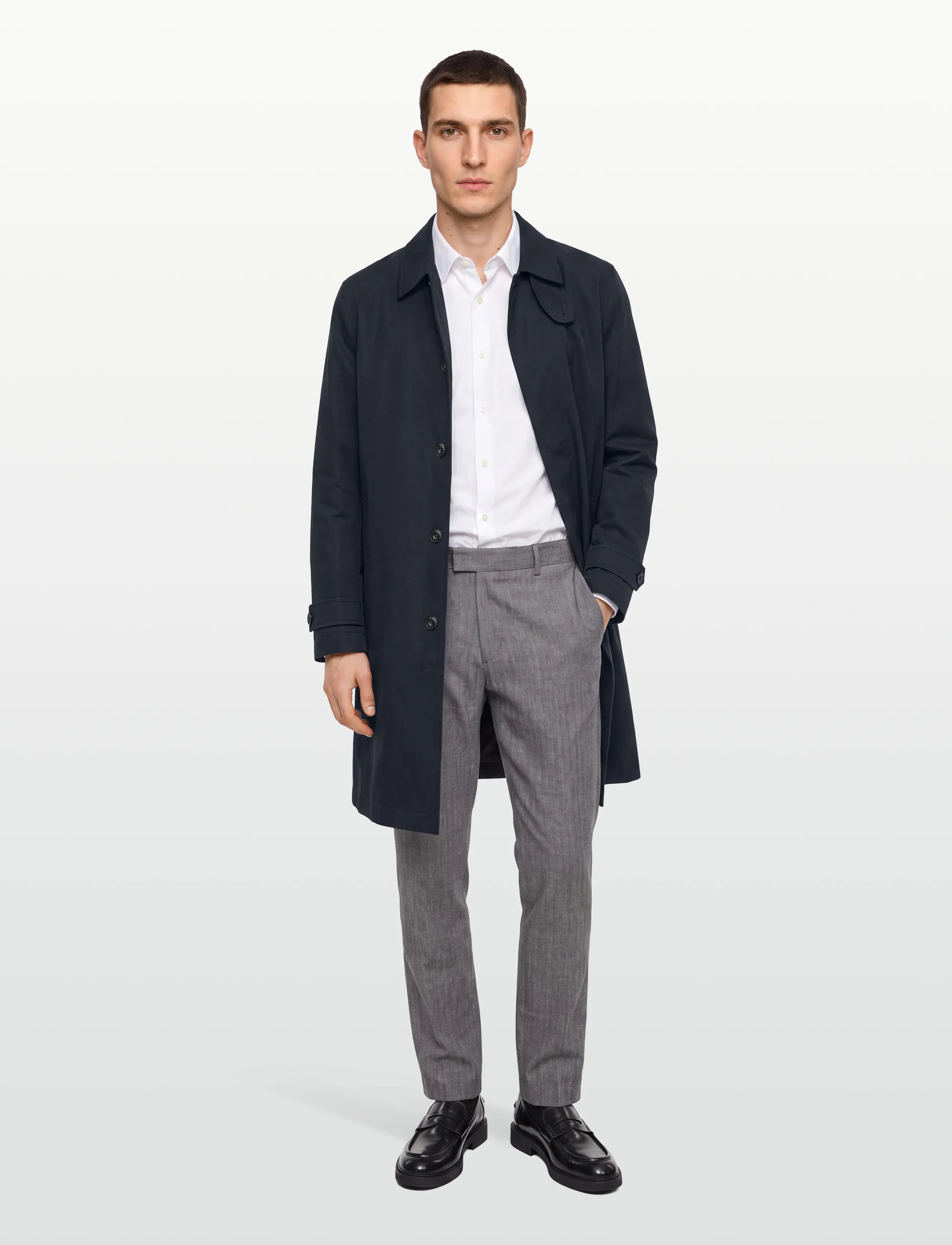 HUGO Maver2631, S, Navy, Frakker > Trenchcoats, Herre