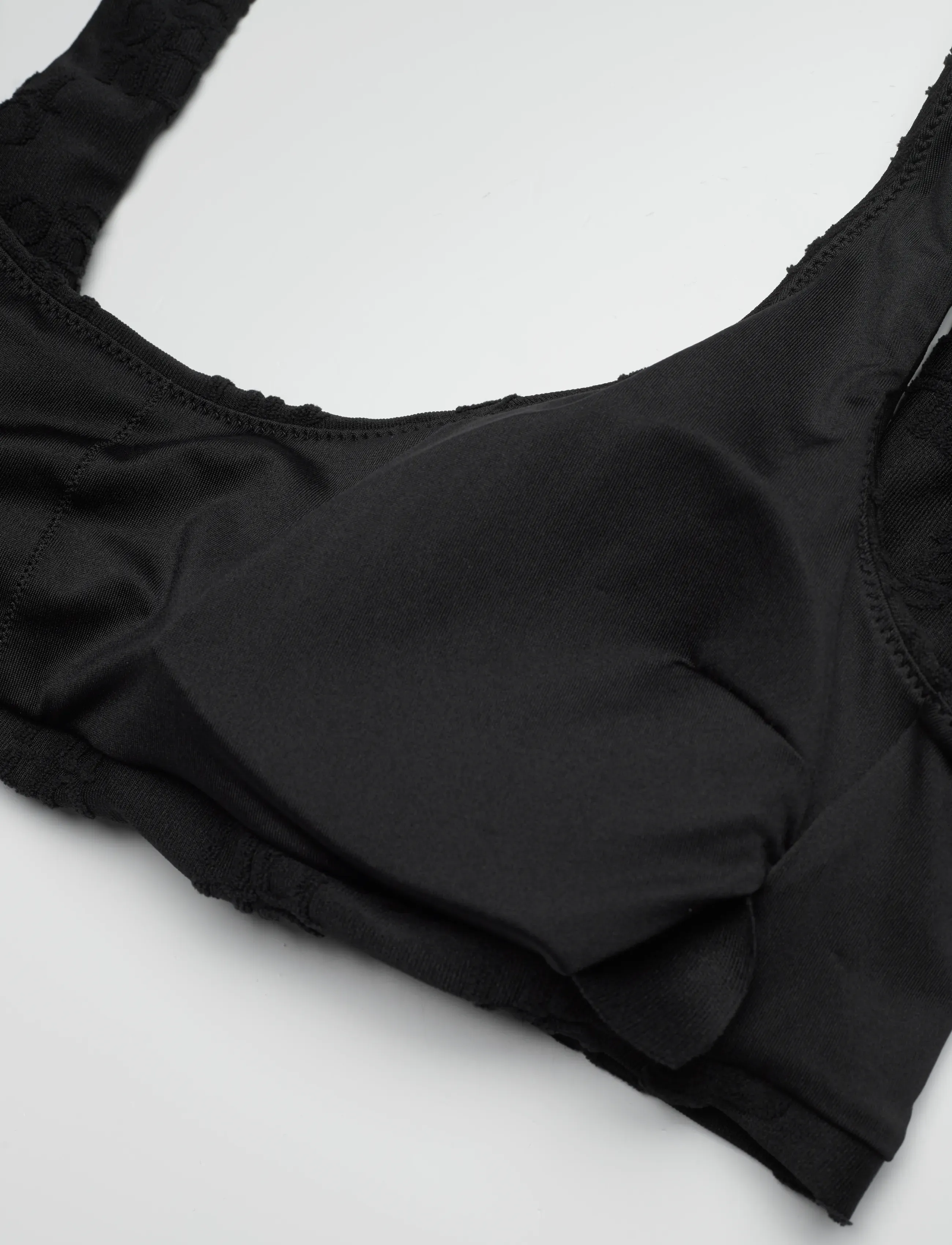 HUGO - Terry mono_bralette - paelast bikiinide ülaosad - black - 2