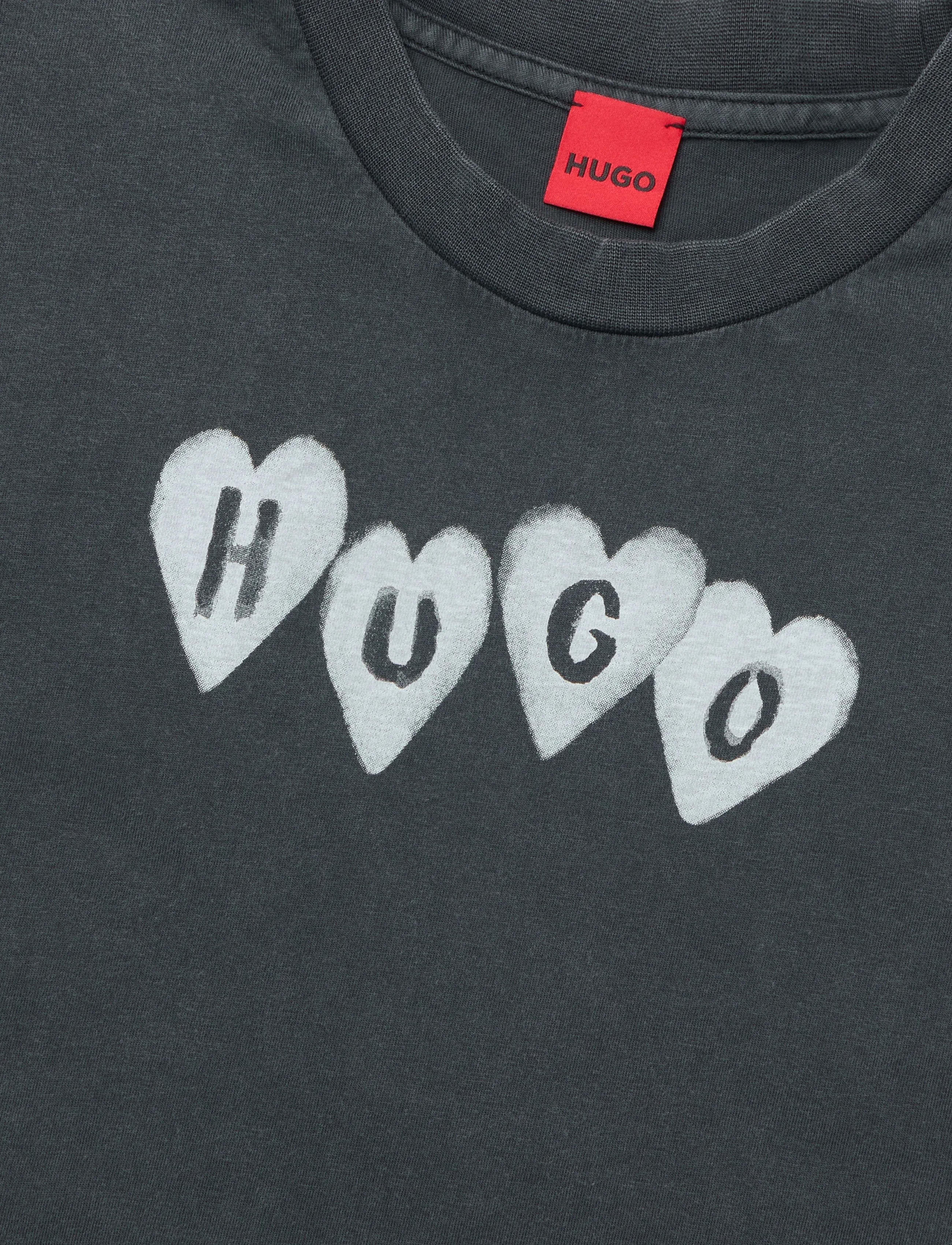 HUGO - Vintage Tee_22 - t-shirts - black - 2