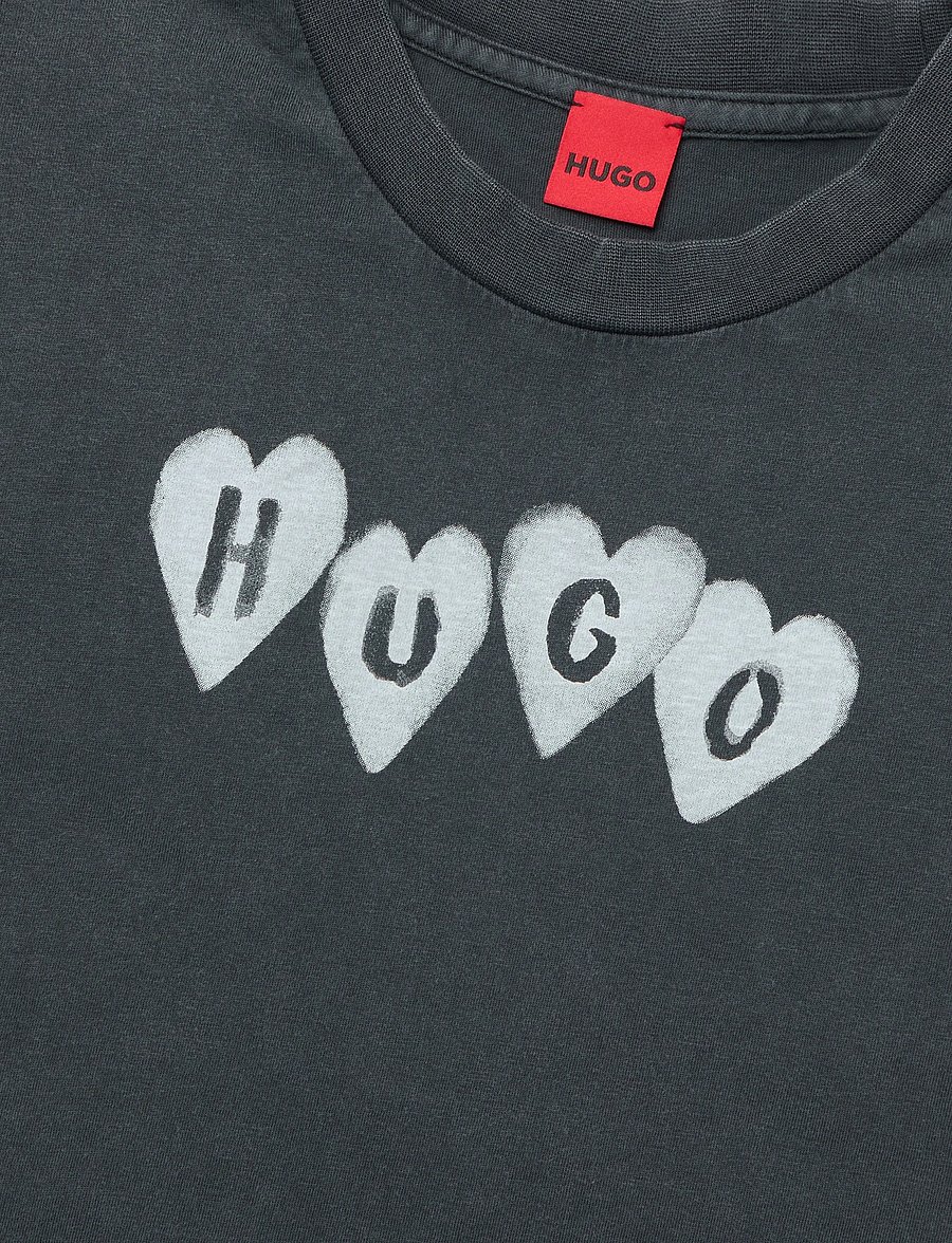 HUGO - Vintage Tee_22 - t-shirts - black - 2