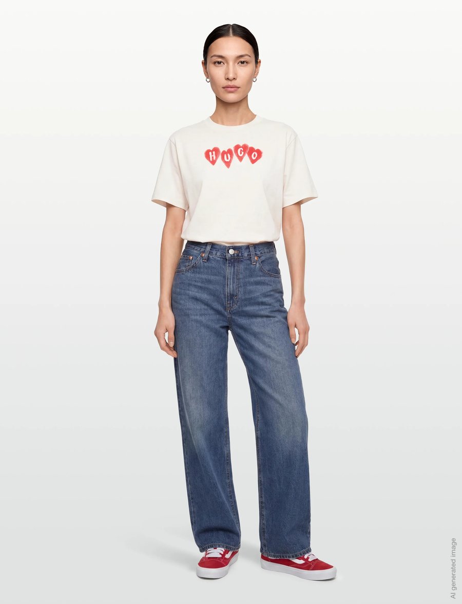 HUGO - Vintage Tee_22 - t-särgid - natural - 0
