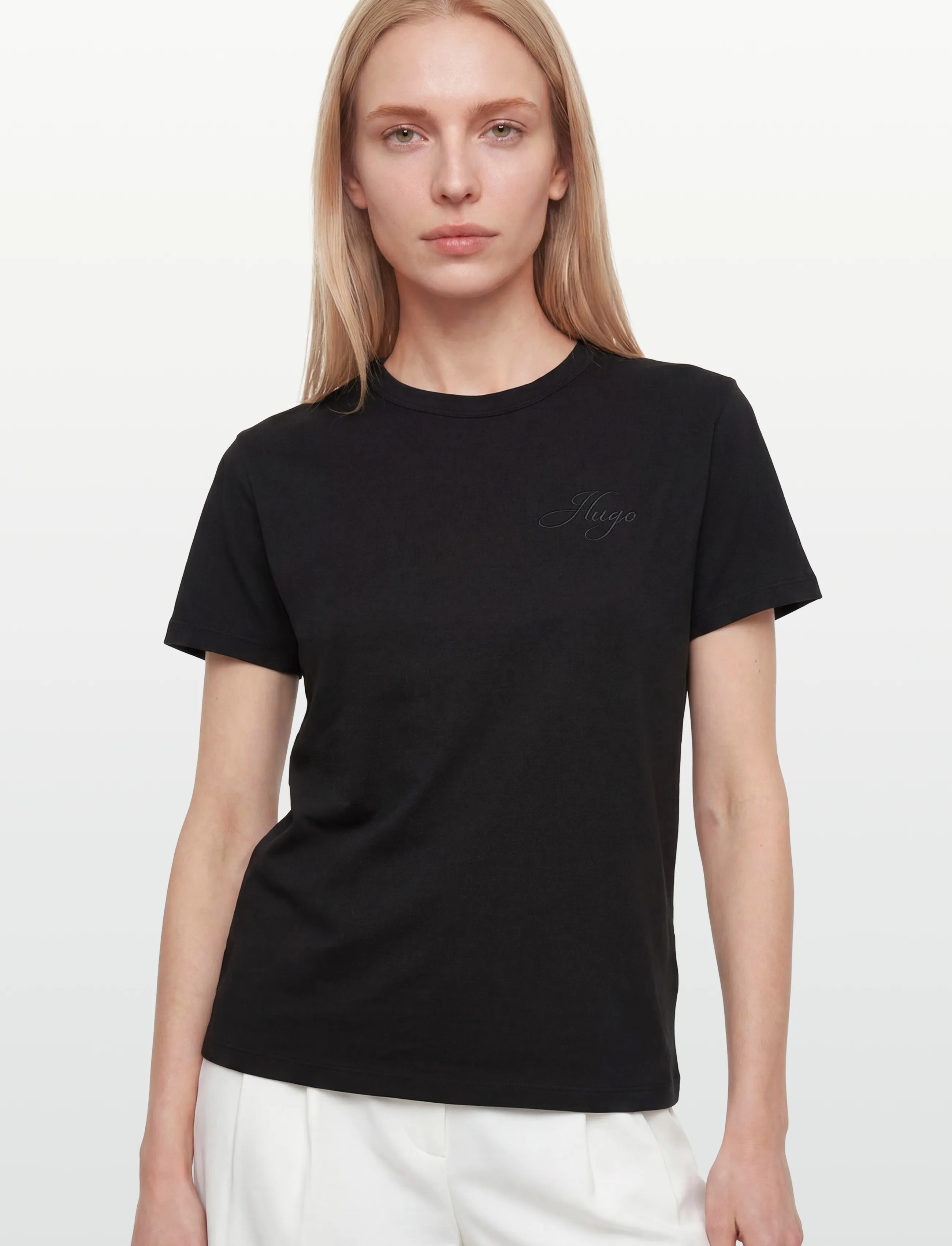 Cotton-jersey T-shirt with embroidered script logo 5