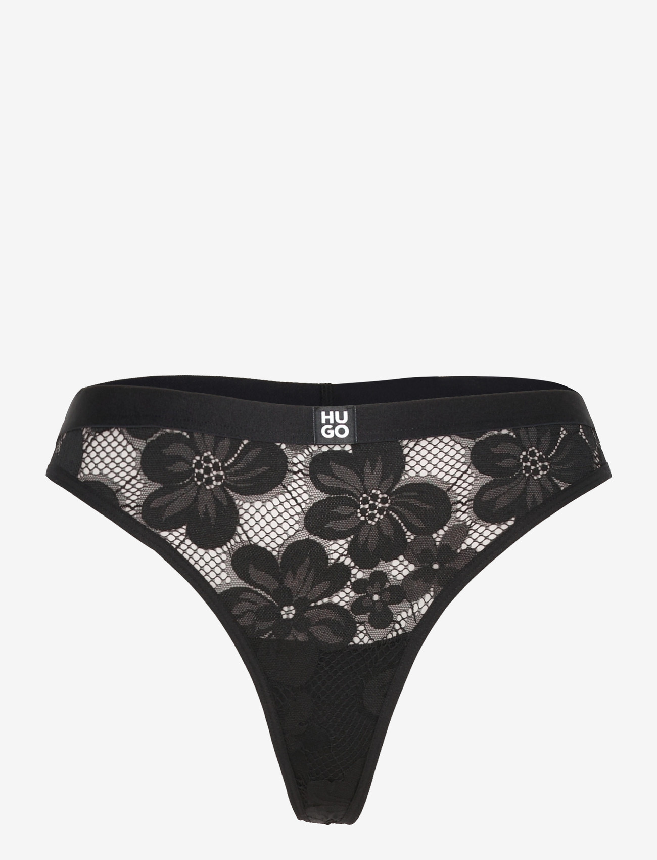 HUGO - BLOOM LACE THONG - laveste priser - black - 0