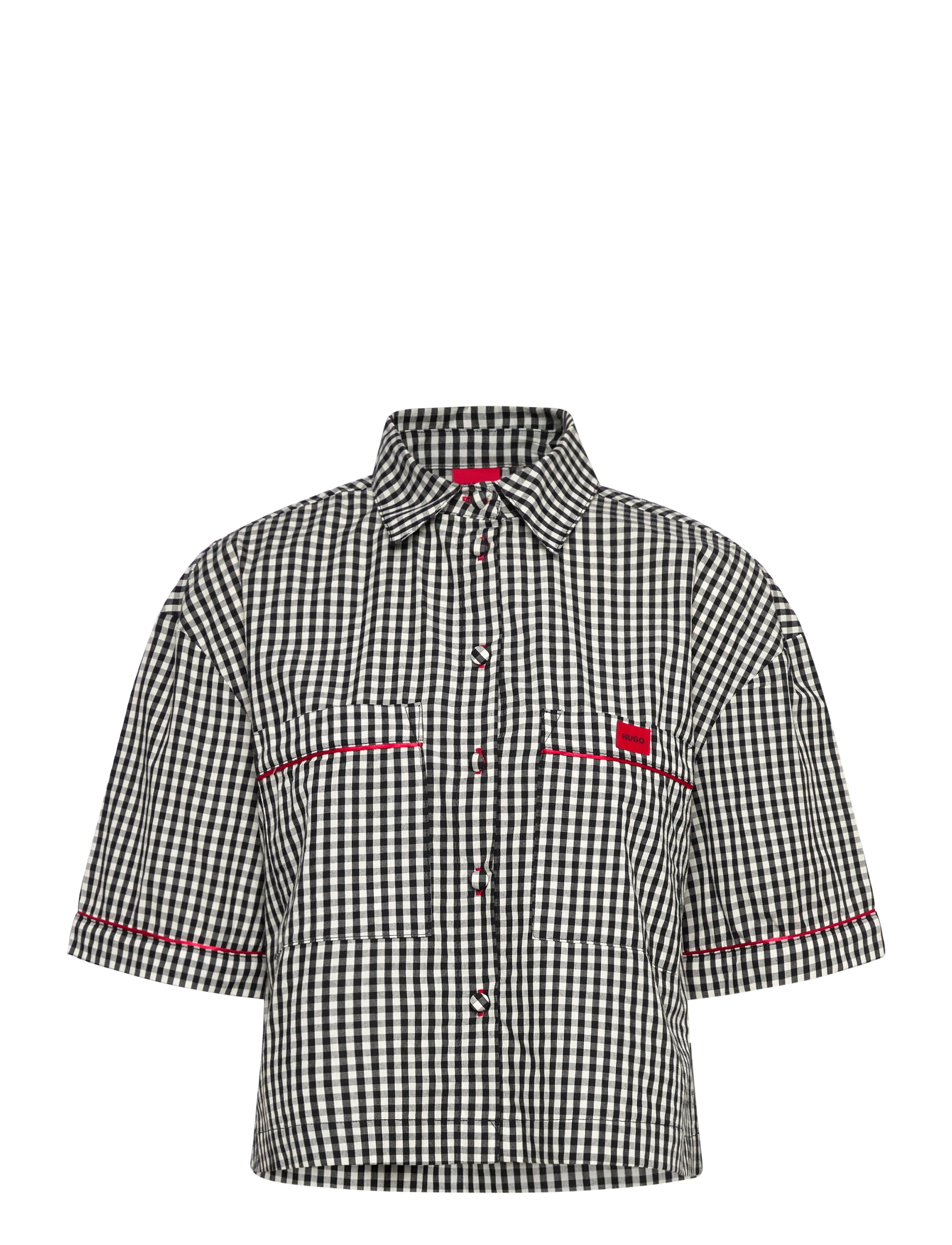 HUGO VICHY SL-SHIRT - Nachtwäsche & loungewear - OPEN WHITE / black