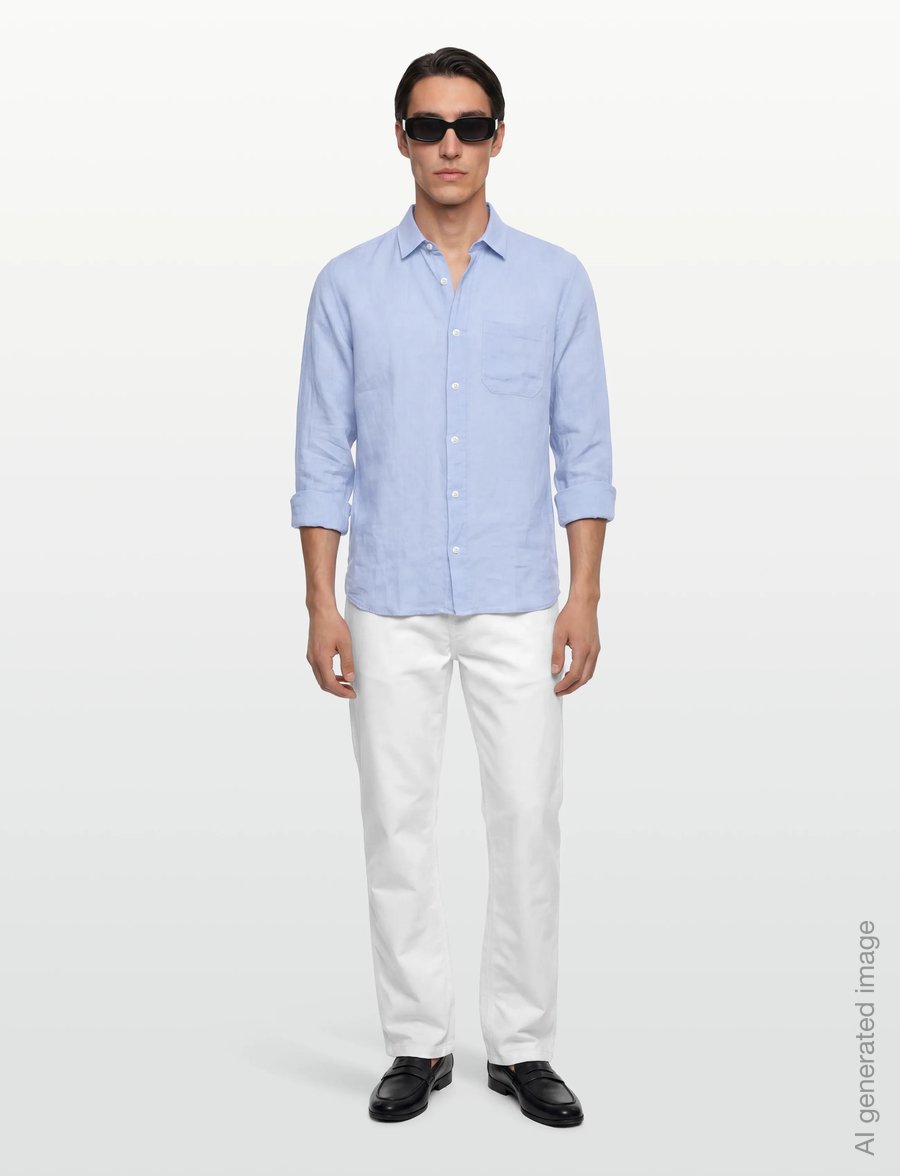 HUGO - Ermano - linen shirts - light/pastel blue - 0