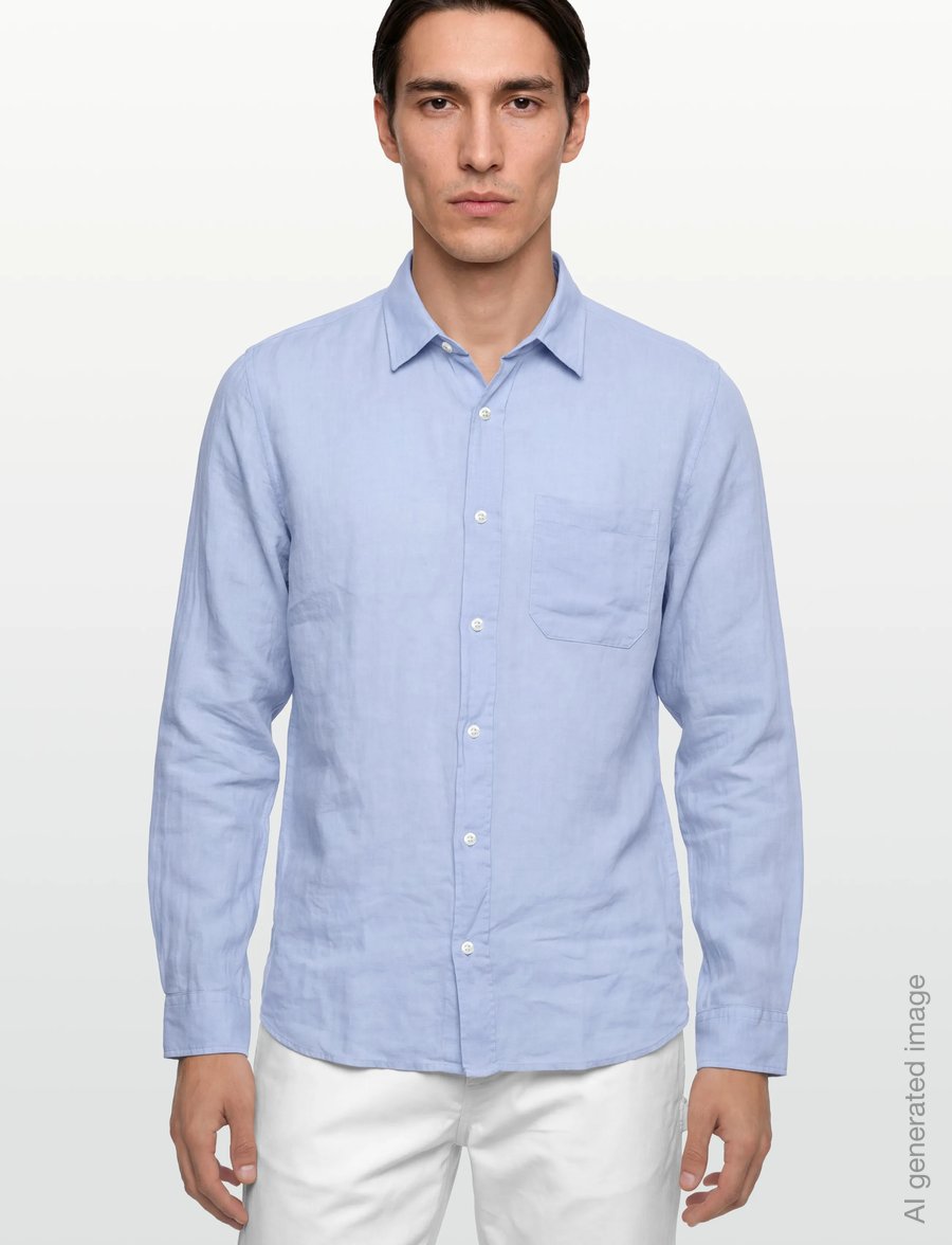 HUGO - Ermano - linen shirts - light/pastel blue - 3