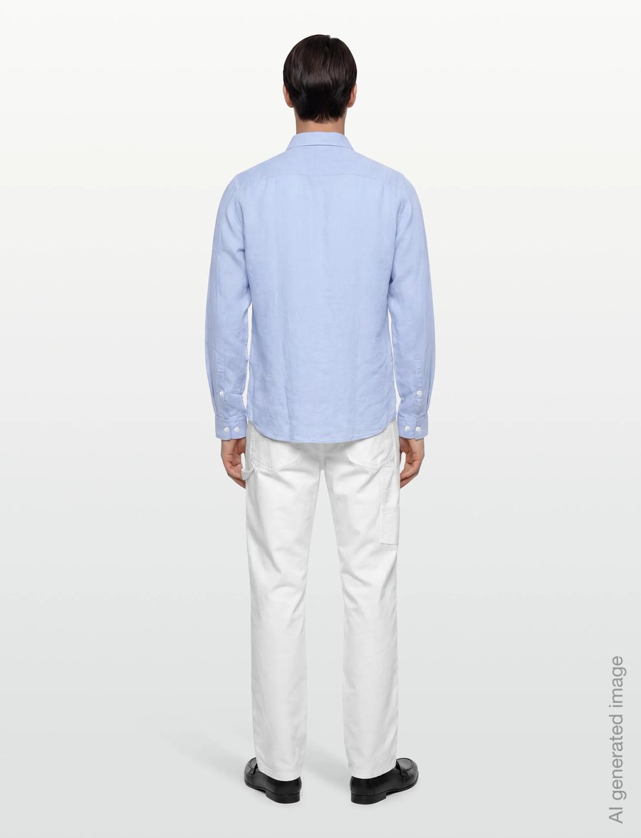 HUGO - Ermano - linen shirts - light/pastel blue - 4