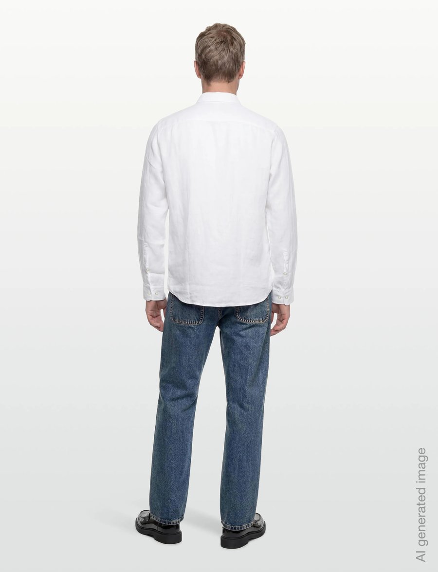 HUGO - Ermano - linen shirts - open white - 4