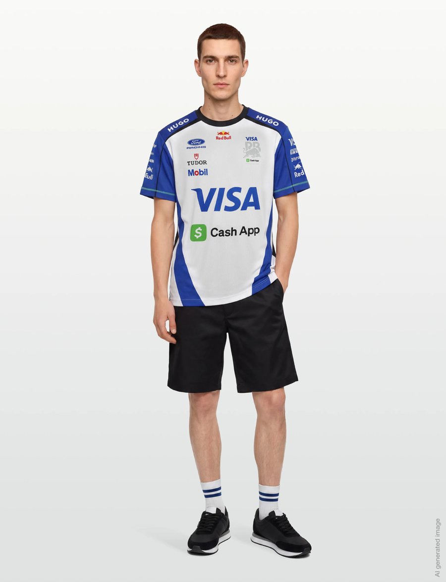 HUGO - VCARB-Tee26 - short-sleeved t-shirts - medium blue - 0
