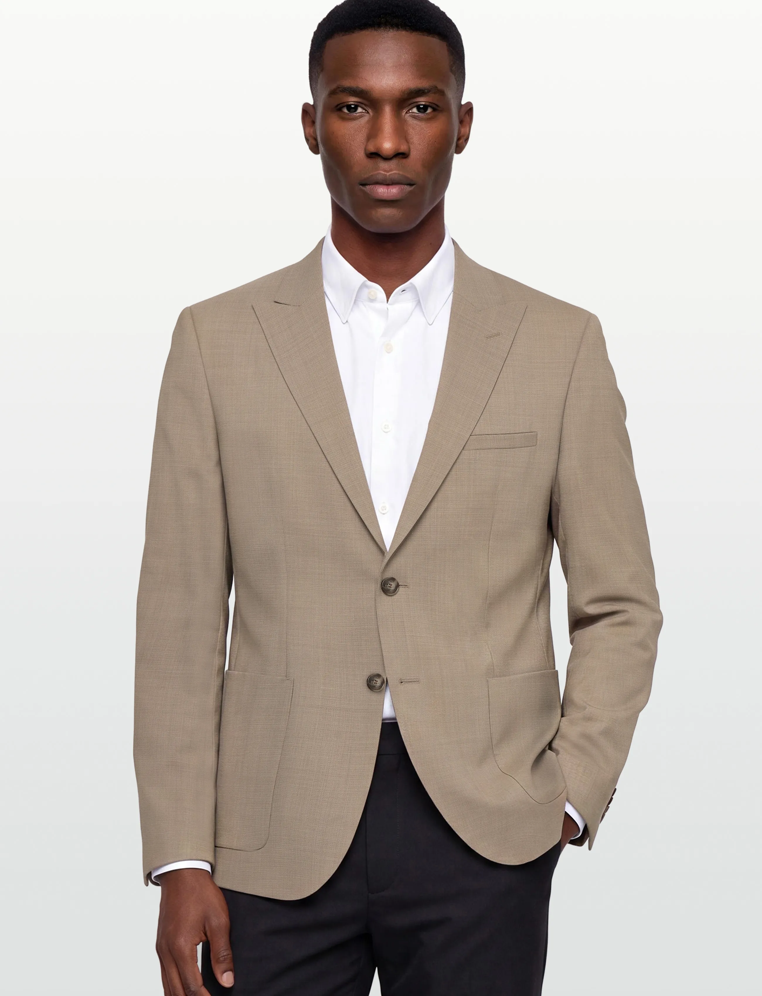 HUGO - Arti261F2X - Üherealised pintsakud - medium beige - 3