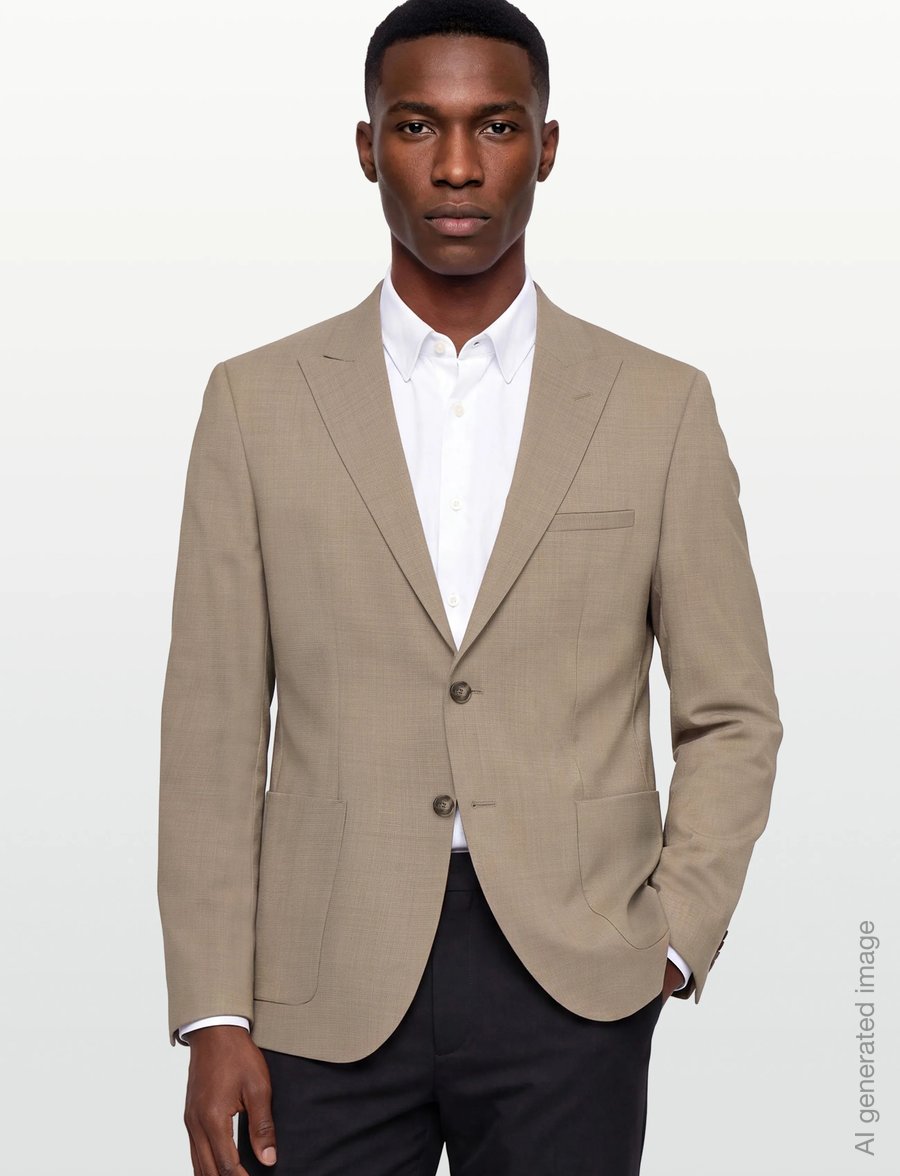 HUGO - Arti261F2X - Üherealised pintsakud - medium beige - 3