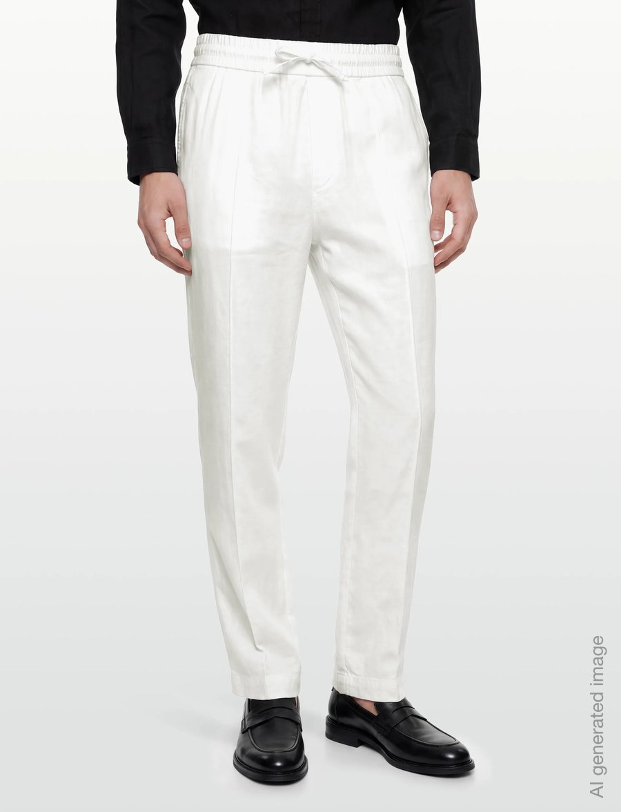 HUGO - Cino262FW - pantalons en lin - natural - 3
