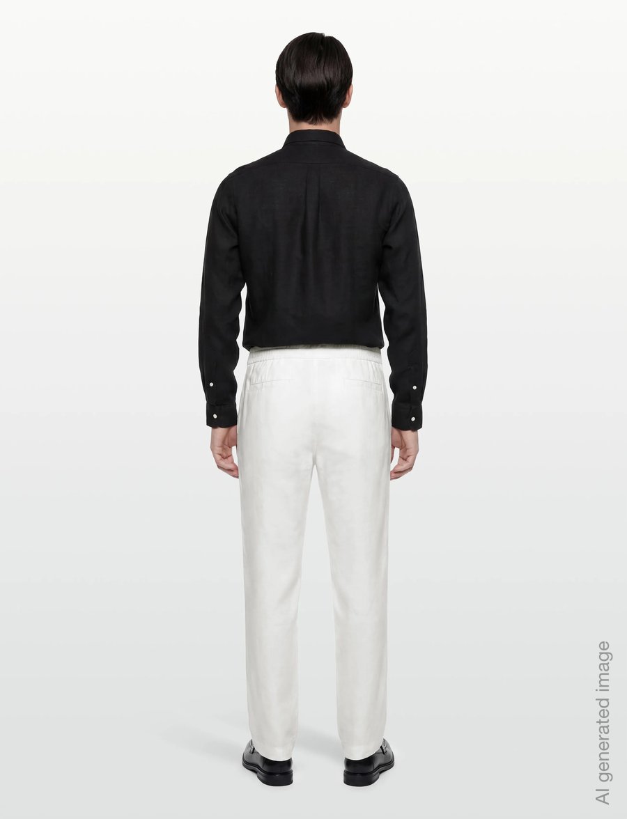 HUGO - Cino262FW - pantalons en lin - natural - 4
