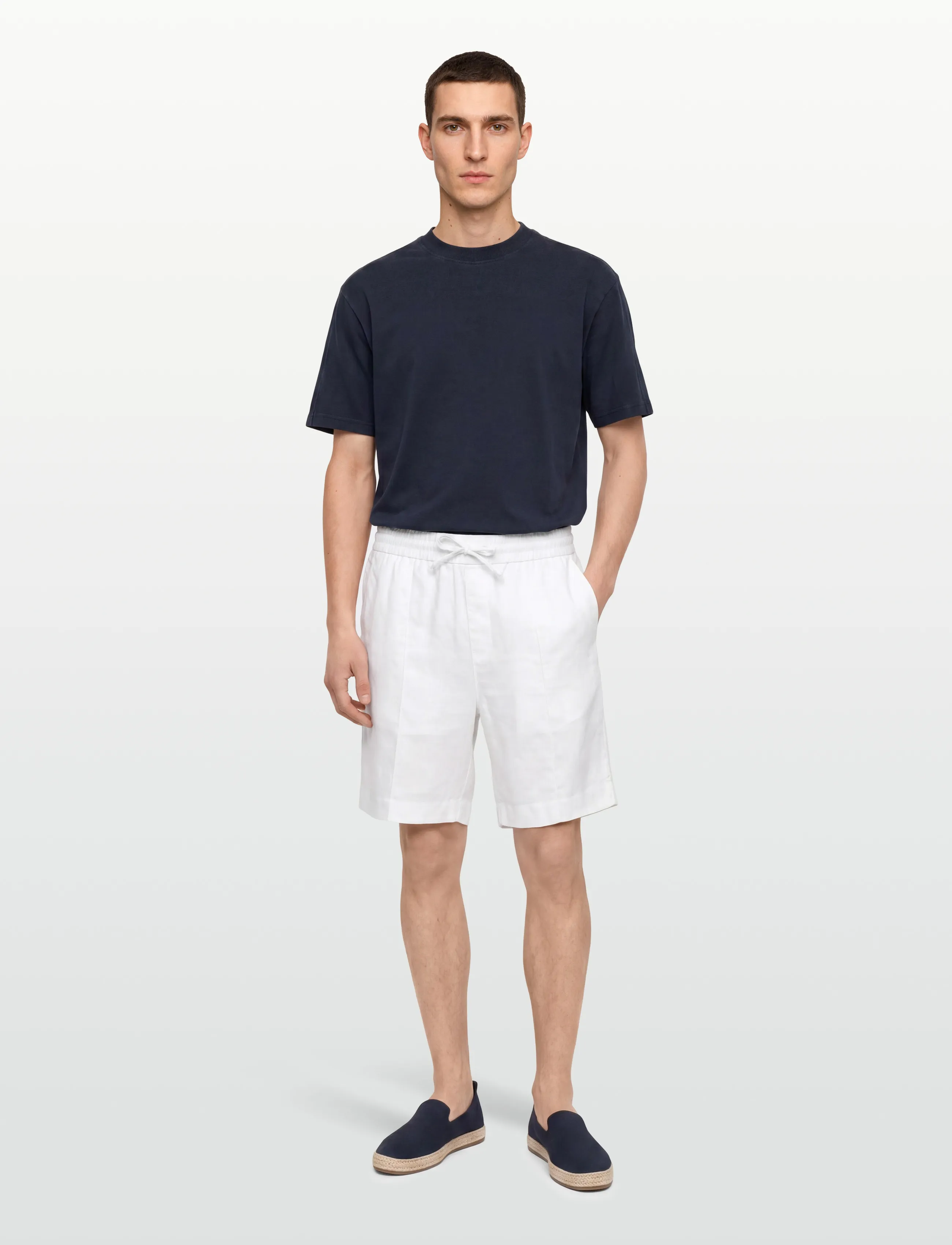 HUGO Cino262Sfw, L, Shorts, Weiß - Linen Männerswear