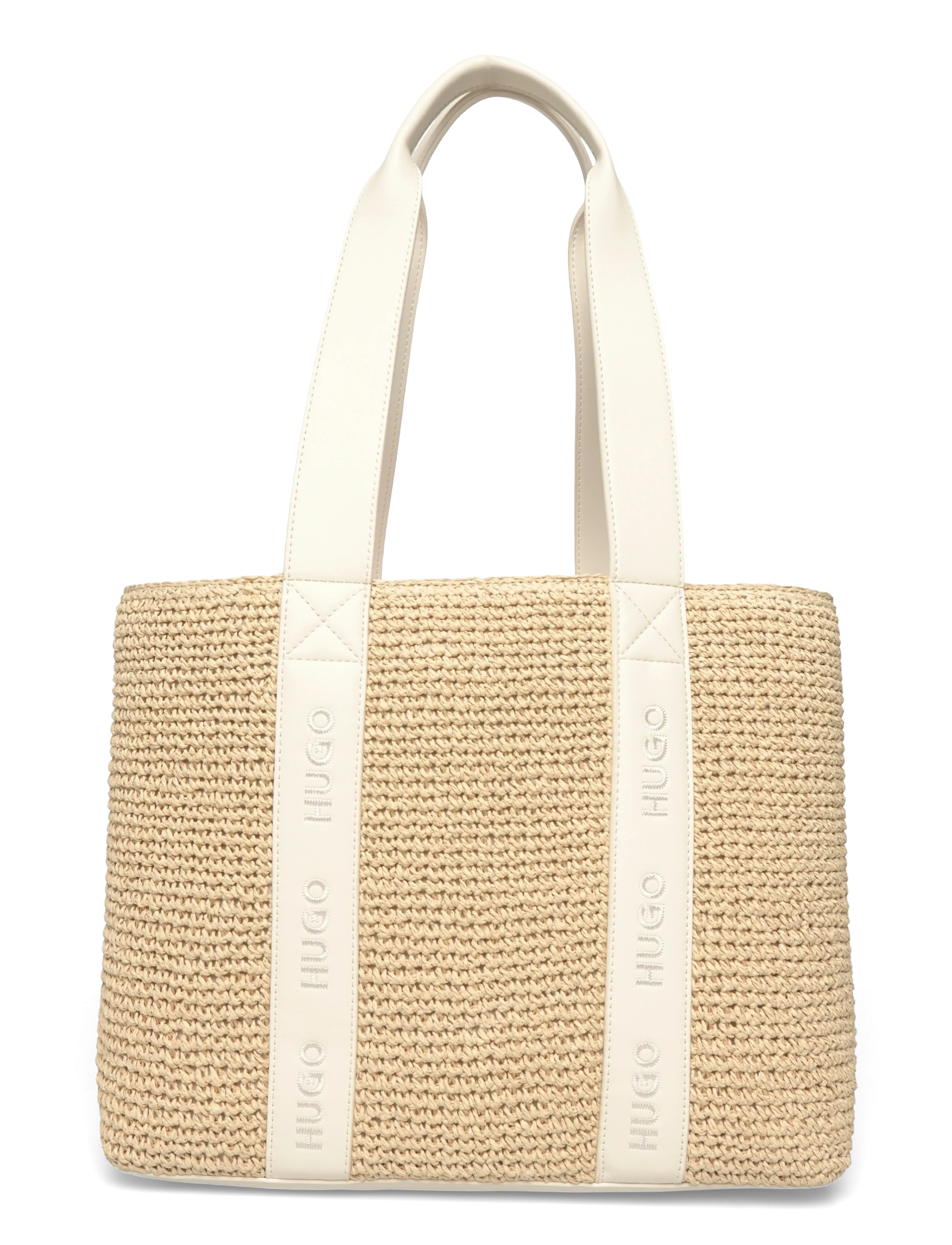 HUGO Becky ST_SM Tote - Paplūdimio krepšiai - OPEN WHITE / beige