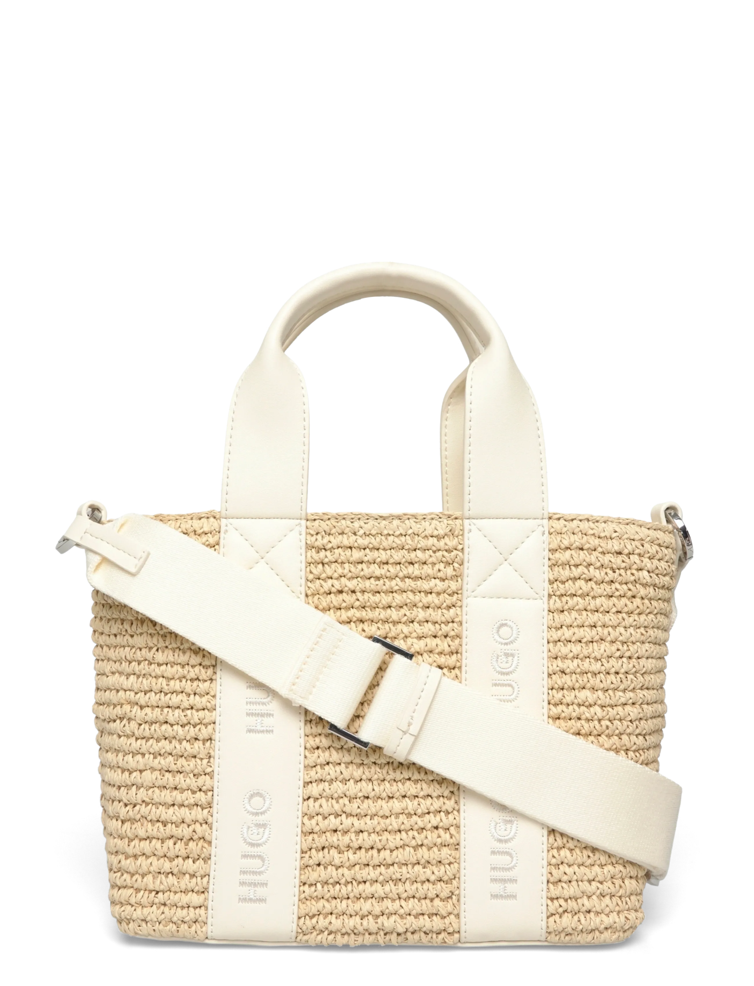 HUGO Becky ST_Mini Tote - Paplūdimio krepšiai - OPEN WHITE / beige