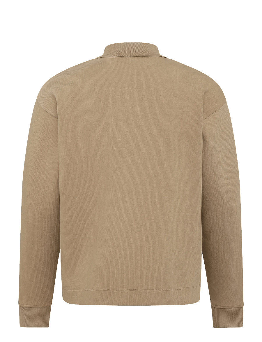 HUGO - Dabins - langärmelige strick-polohemden - beige overflow - 1