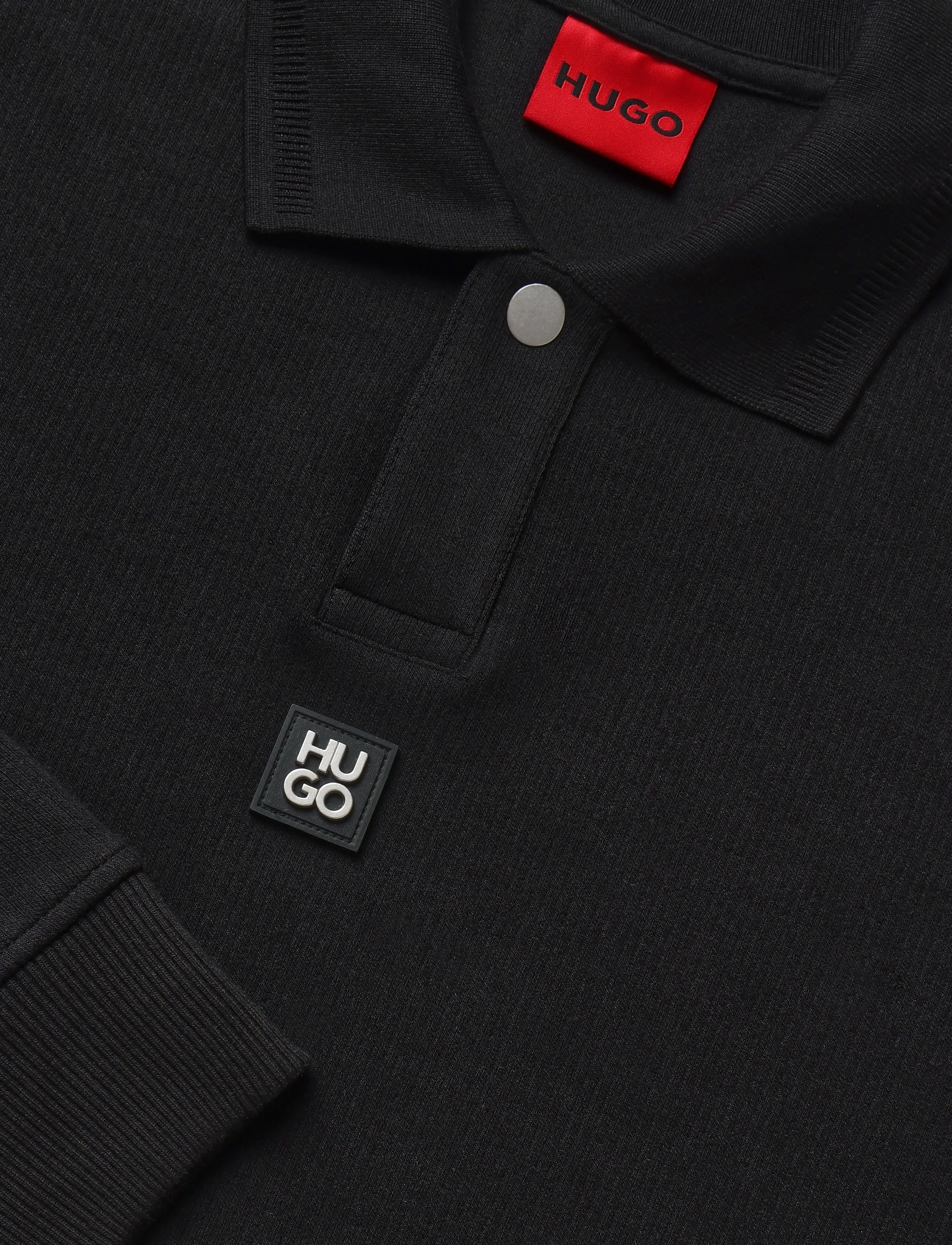 HUGO - Dabins - pikkade varrukatega kootud polod - black - 2