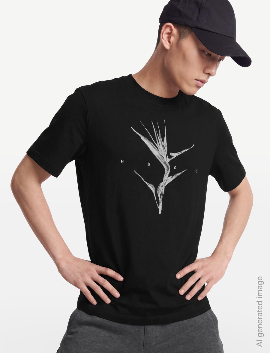 HUGO - Darise - kurzärmelige t-shirts - black - 3