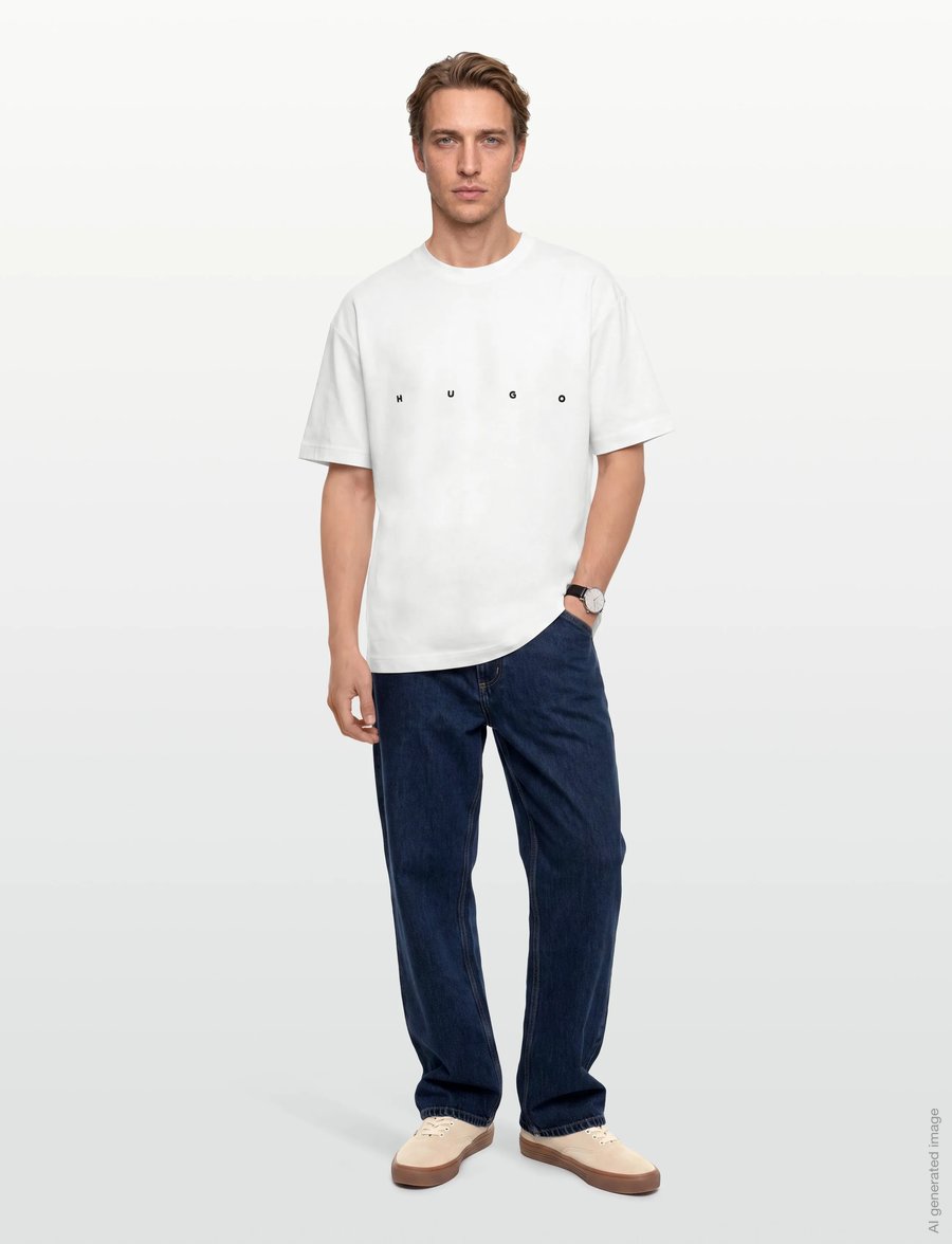 HUGO - Dariso - kortærmede t-shirts - natural - 0