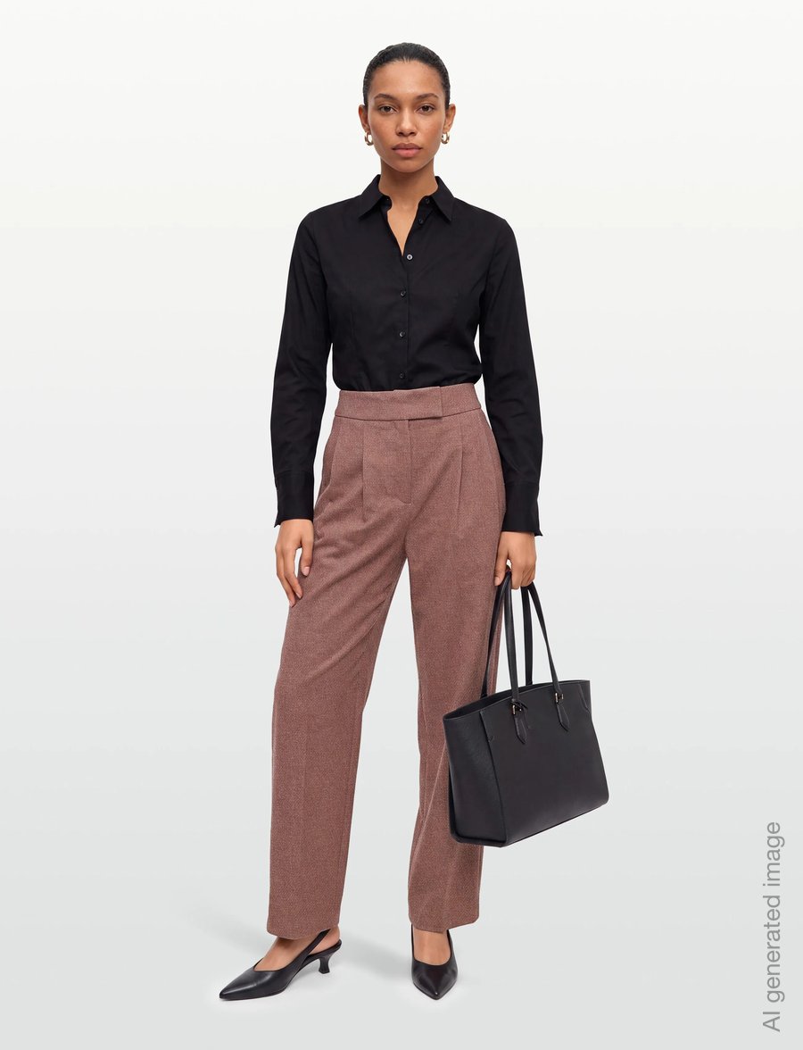 HUGO - Holitta - barrel trousers - brown overflow - 0