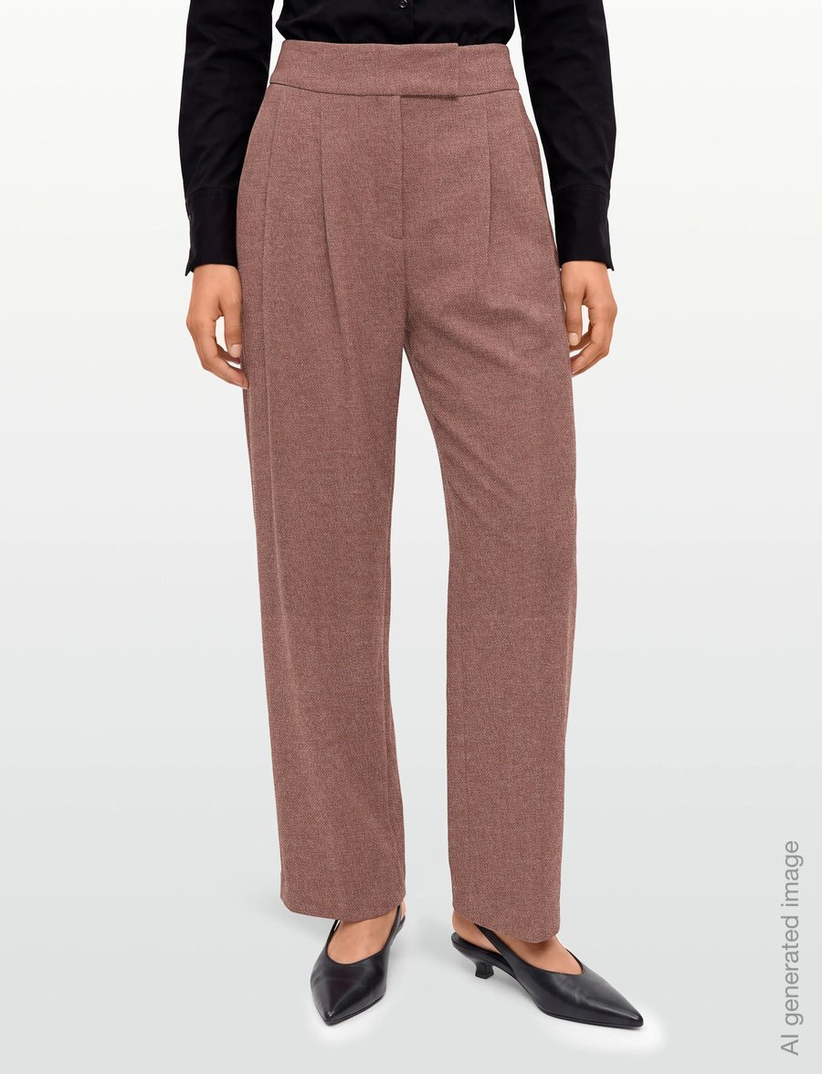 HUGO - Holitta - barrel trousers - brown overflow - 3