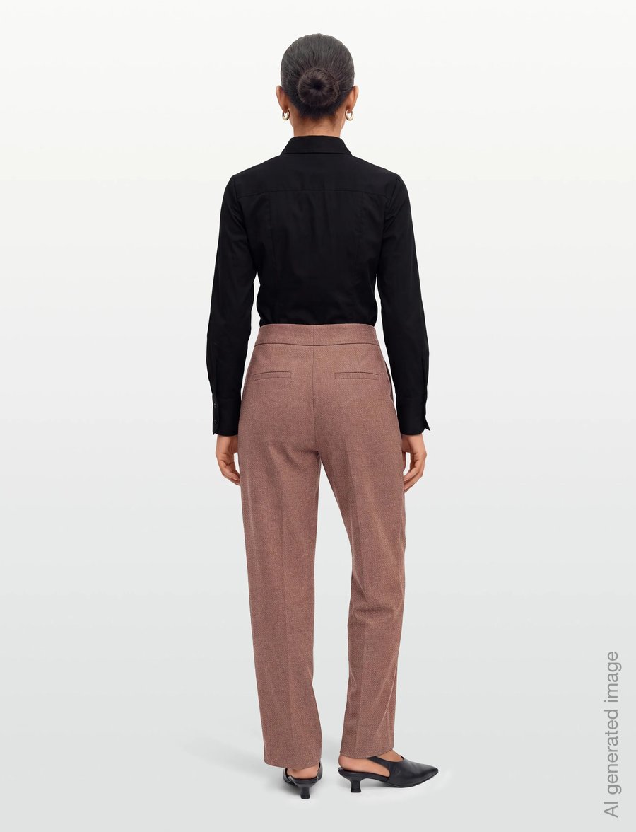 HUGO - Holitta - barrel trousers - brown overflow - 4