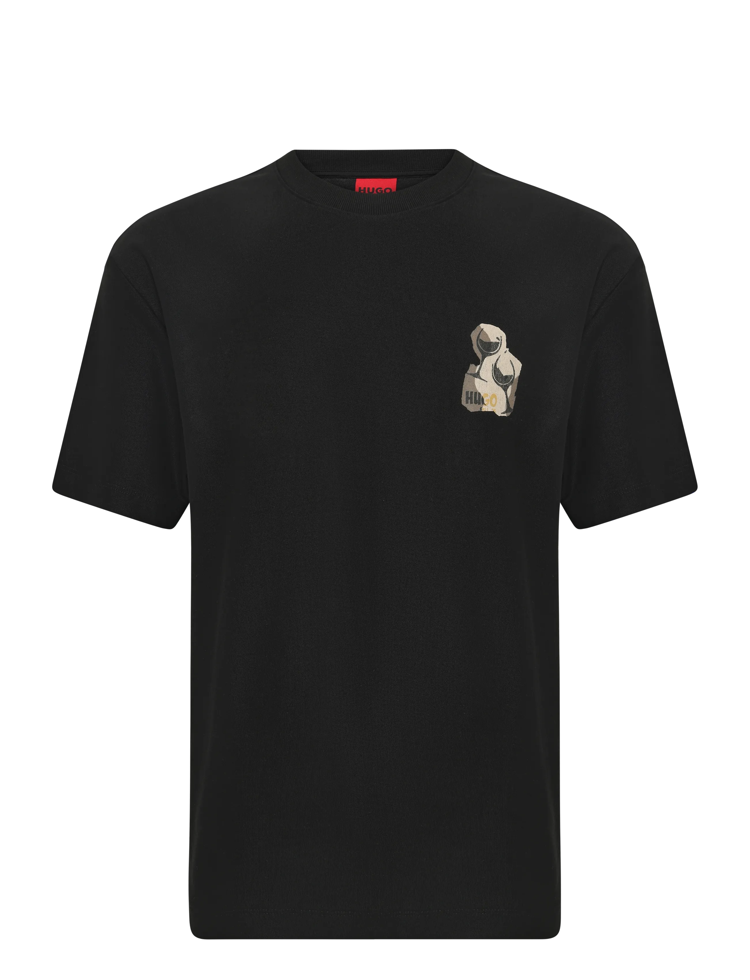 HUGO Detzi, Mænd, Printet T-Shirt, Sort, Str: M