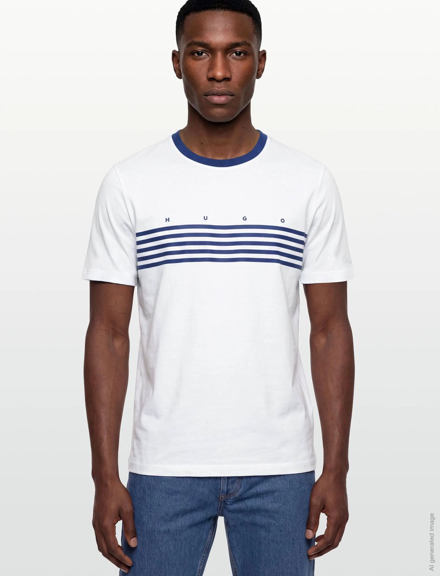 HUGO - Dempsy - short-sleeved t-shirts - white - 3