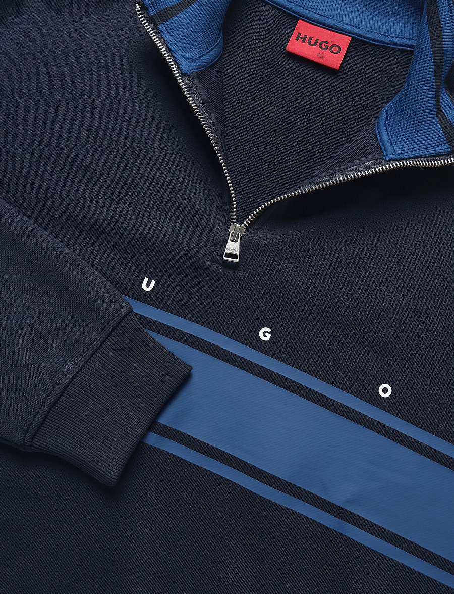 HUGO - Demsizip - pullover mit halbem reißverschluss - dark blue - 2
