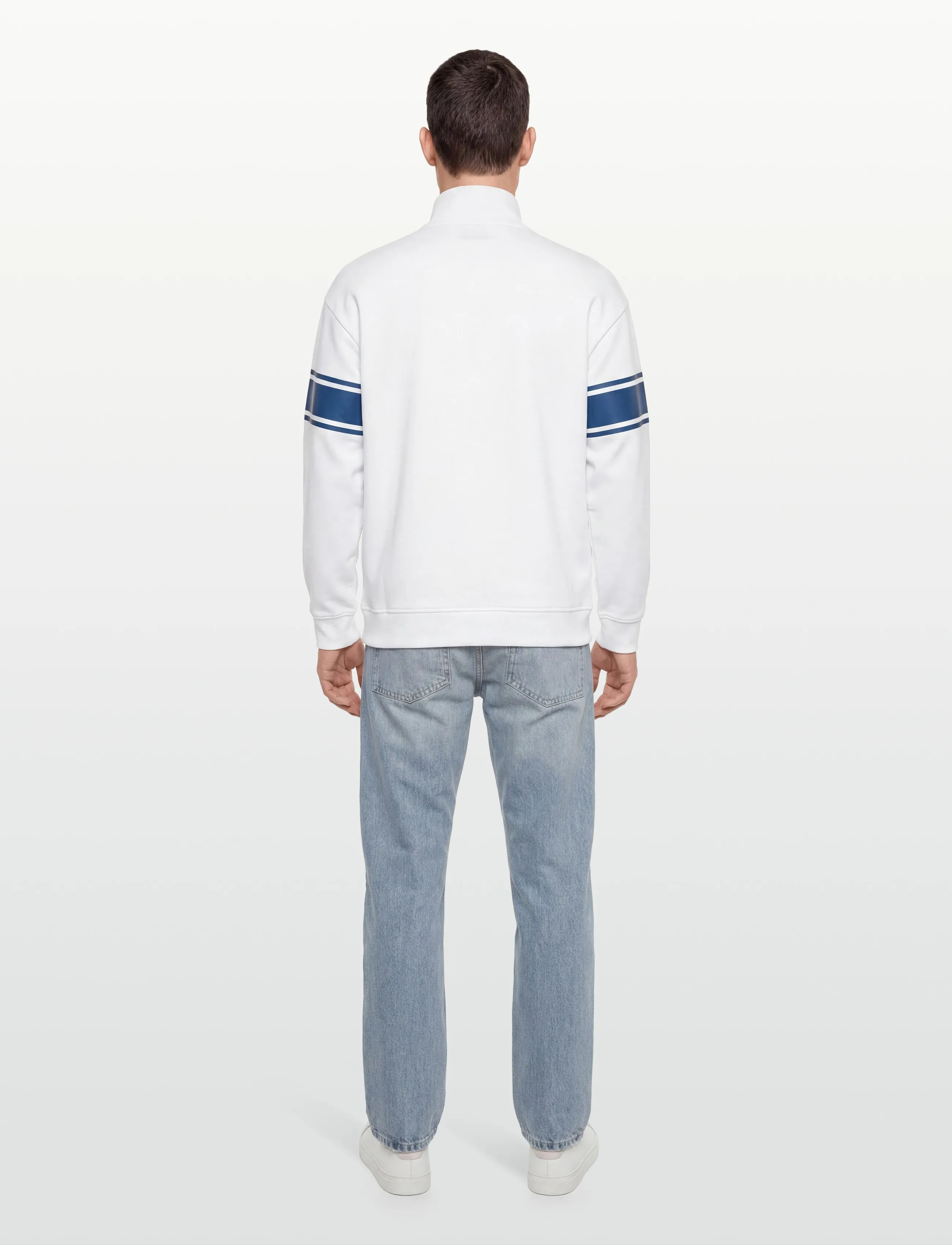 HUGO - Demsizip - pullover mit halbem reißverschluss - white - 4