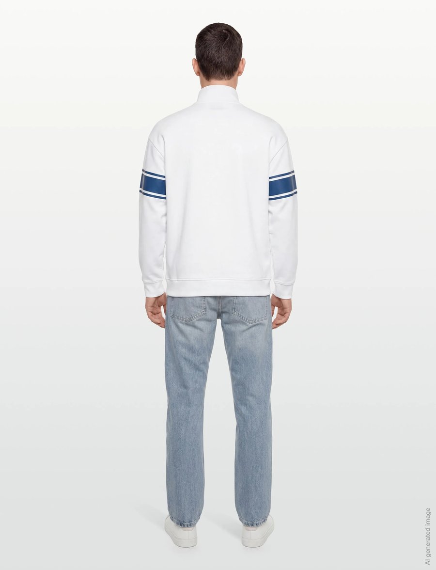HUGO - Demsizip - pullover mit halbem reißverschluss - white - 4