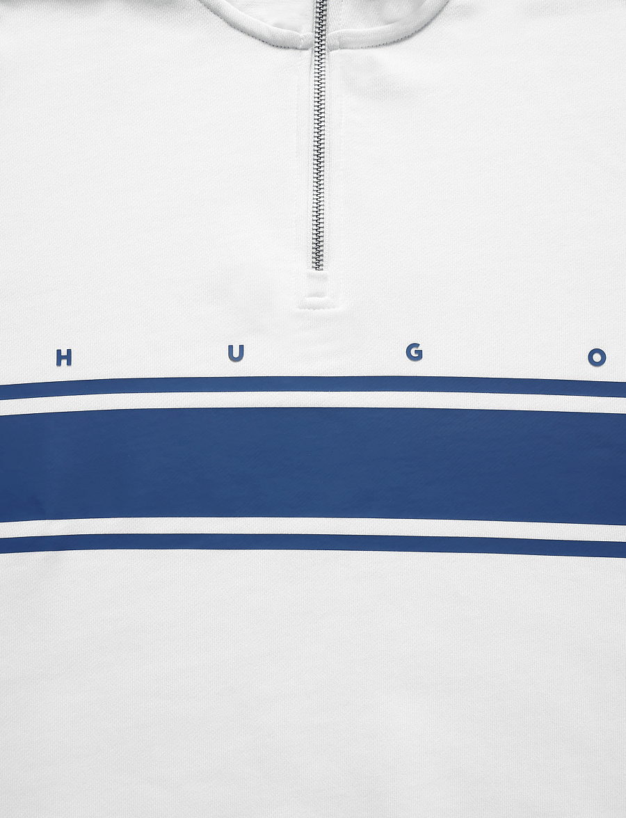 HUGO - Demsizip - halfzip strik - white - 2